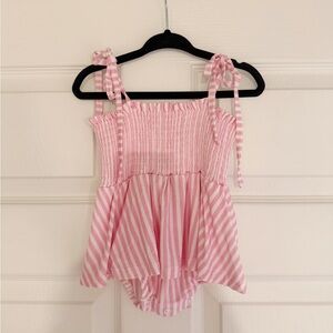 In My Jammers Pink Stripe Twirl Romper
